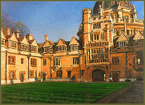 View of Braesnose College with the Radcliffe Camera, Oxford
